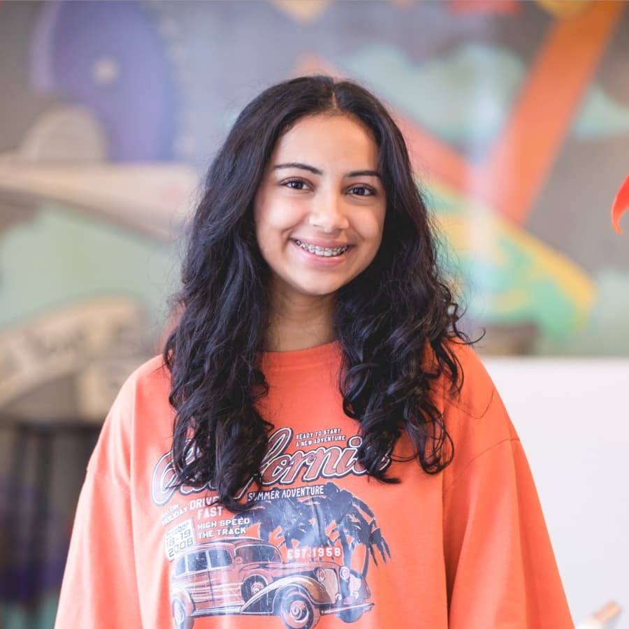 teen patient smiling during her orthodontic visit