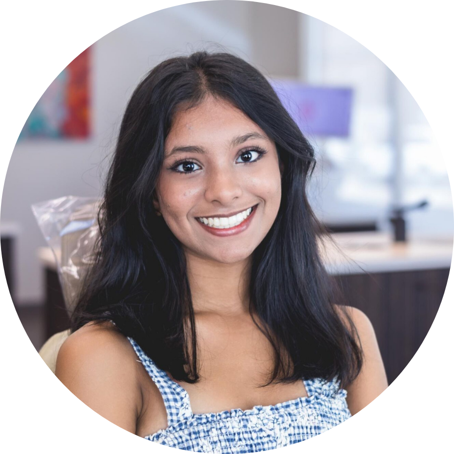 woman wearing clear ceramic braces